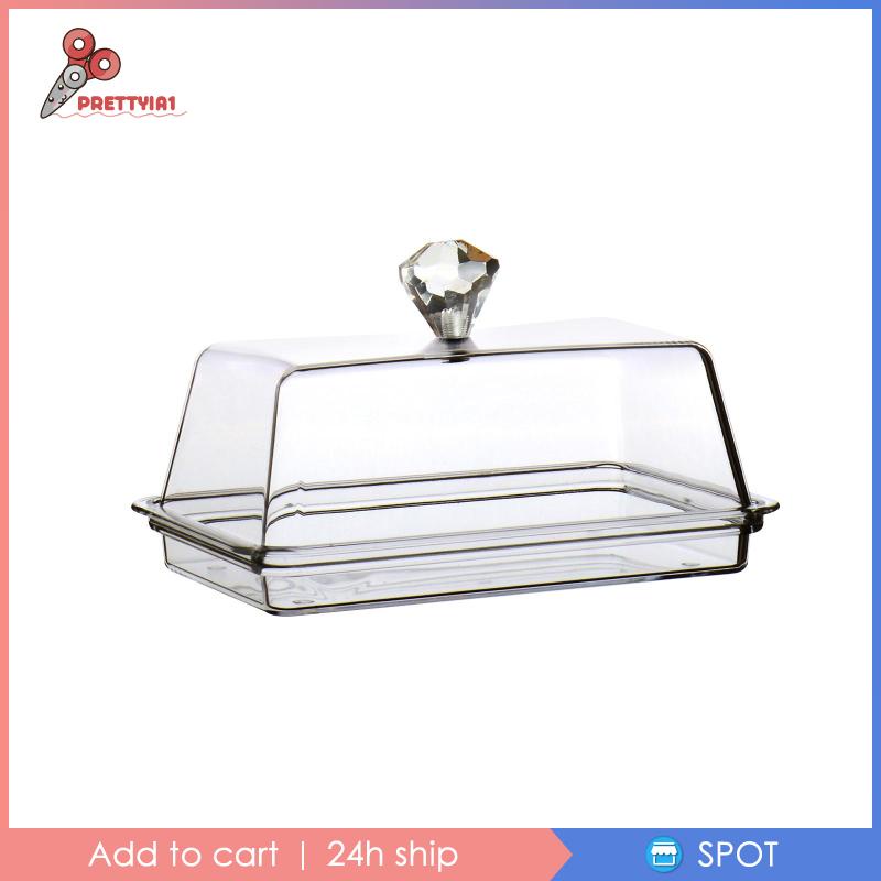 Khay Đựng Bơ / Phô Mai Trong Suốt Kèm Giá Đỡ Tiện Dụng Prettyia1