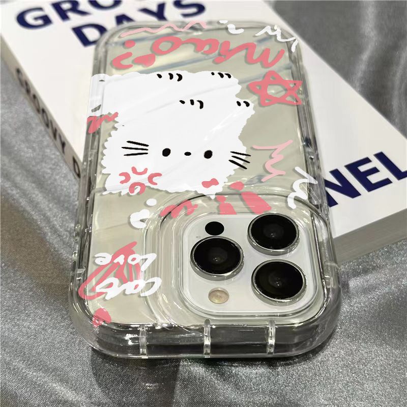 Ốp Điện Thoại Mềm Trong Suốt Hình Mèo Và Chữ Tiếng Anh Cho iPhone14promax 1312 / 11 7 / 8plus xr / sins 3EJG