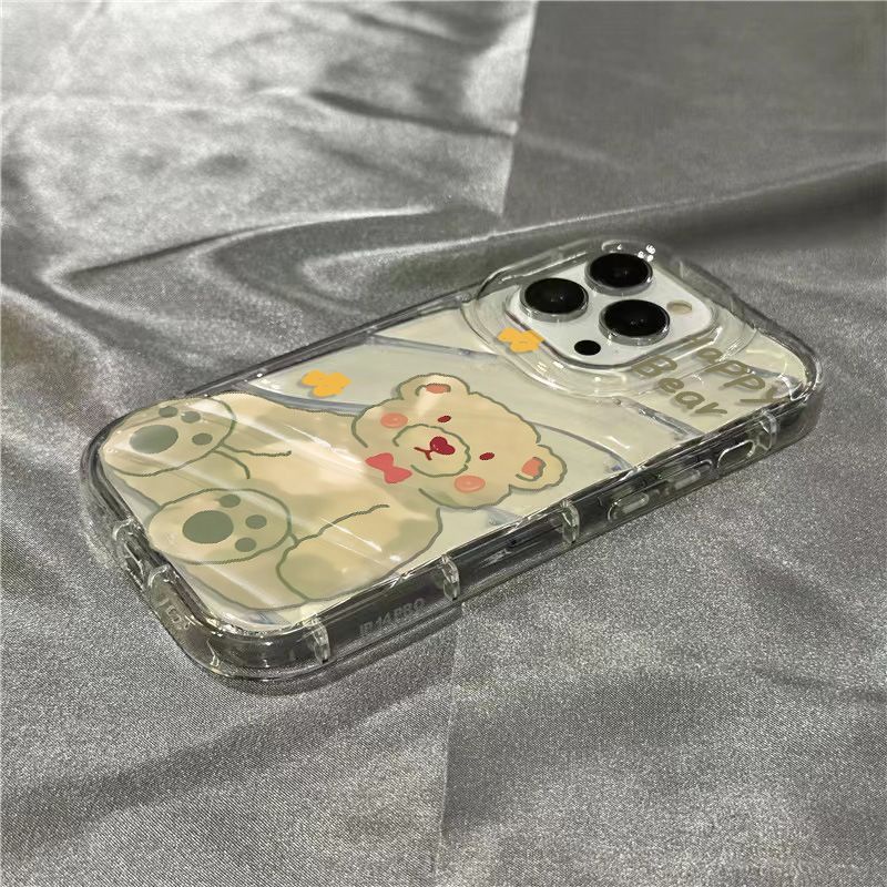 Ốp điện thoại iPhone14promax gấu dễ thương Ốp mềm 1312/11 táo dễ thương 7/8plus trong suốt xr/sins STI1