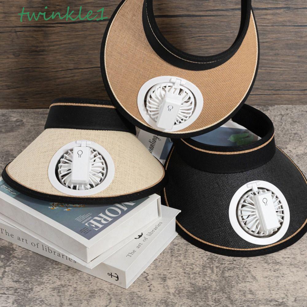 TWINKLE Mũ Cói Rộng Vành Chống Nắng 3 Tốc Độ Kèm Sạc USB Tiện Dụng Thời Trang Mùa Hè Xinh Xắn