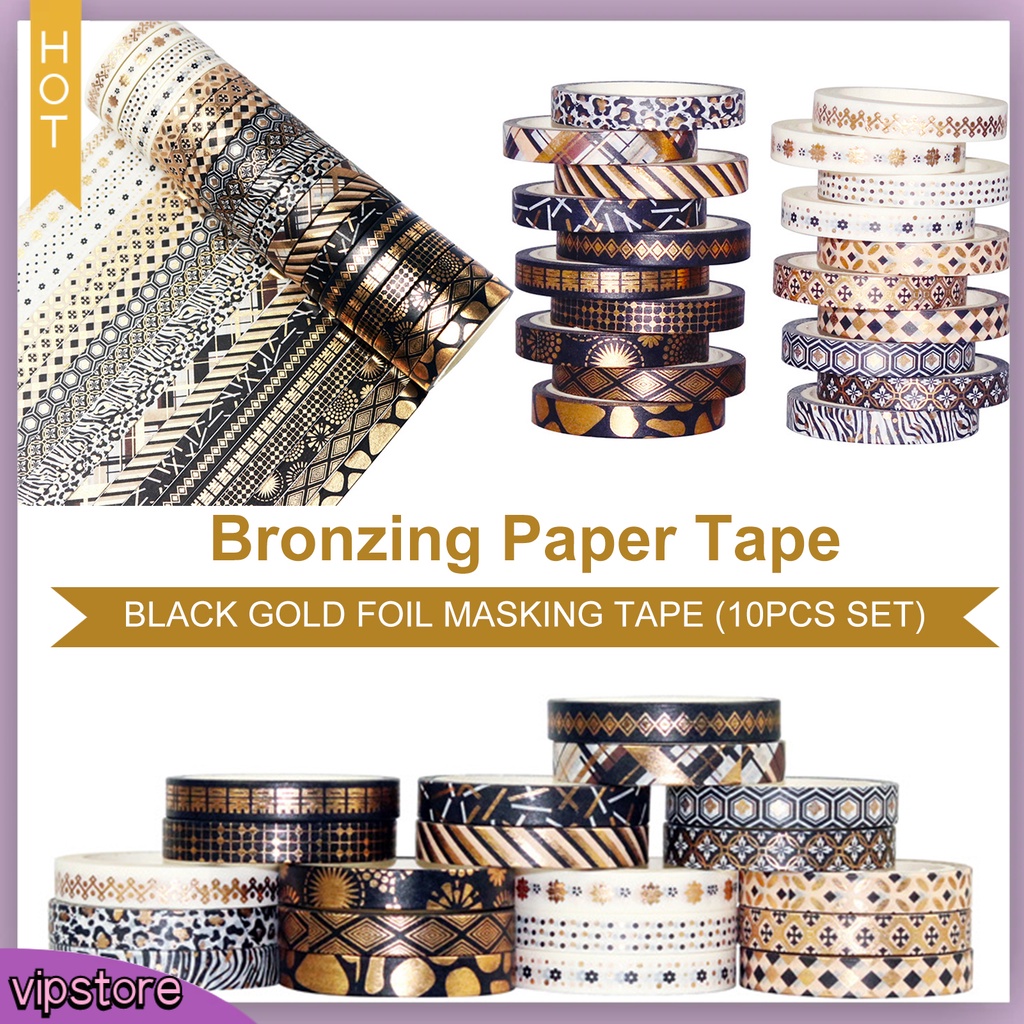 &lt;VIP&gt; Set 20 Cuộn Băng Dính Washi Trong Suốt In Họa Tiết Hình Học Trang Trí DIY