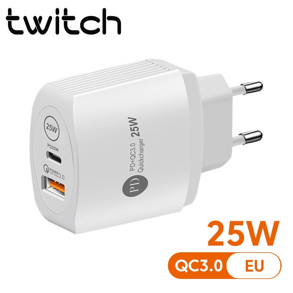 Cốc sạc nhanh TWITCH cổng USB 3.0 Type C 25W cho điện thoại