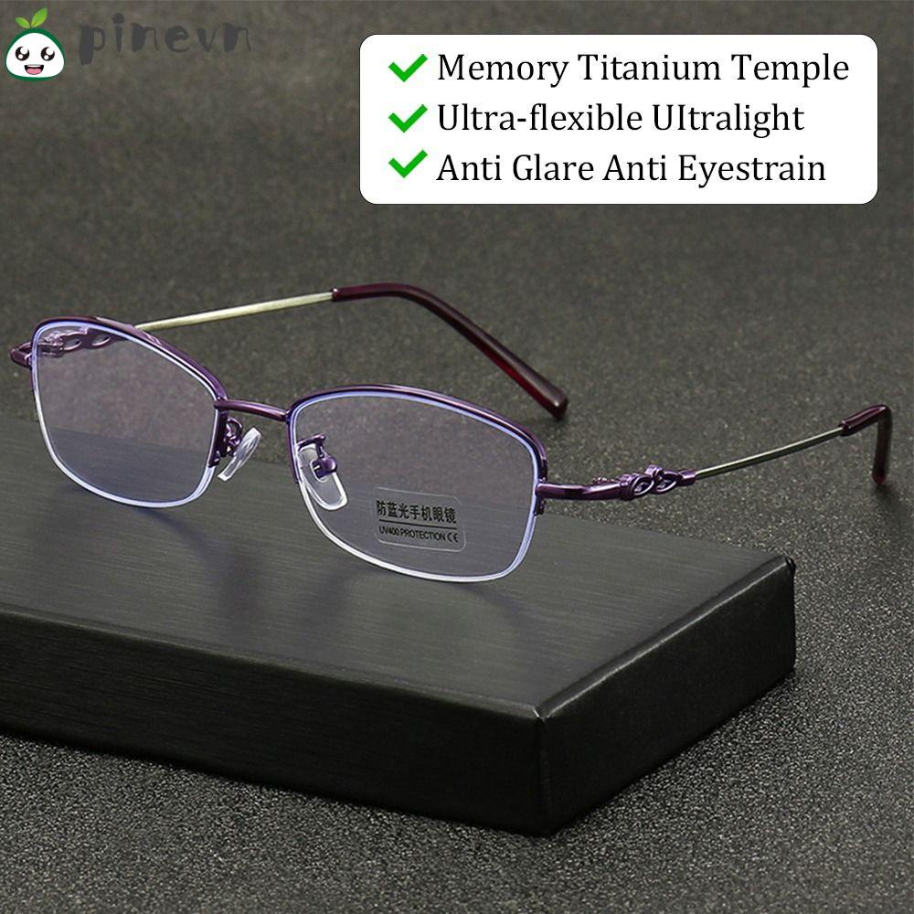 PINEVN Kính Đọc Sách Nửa Gọng Chống Ánh Sáng Xanh Phong Cách Vintage