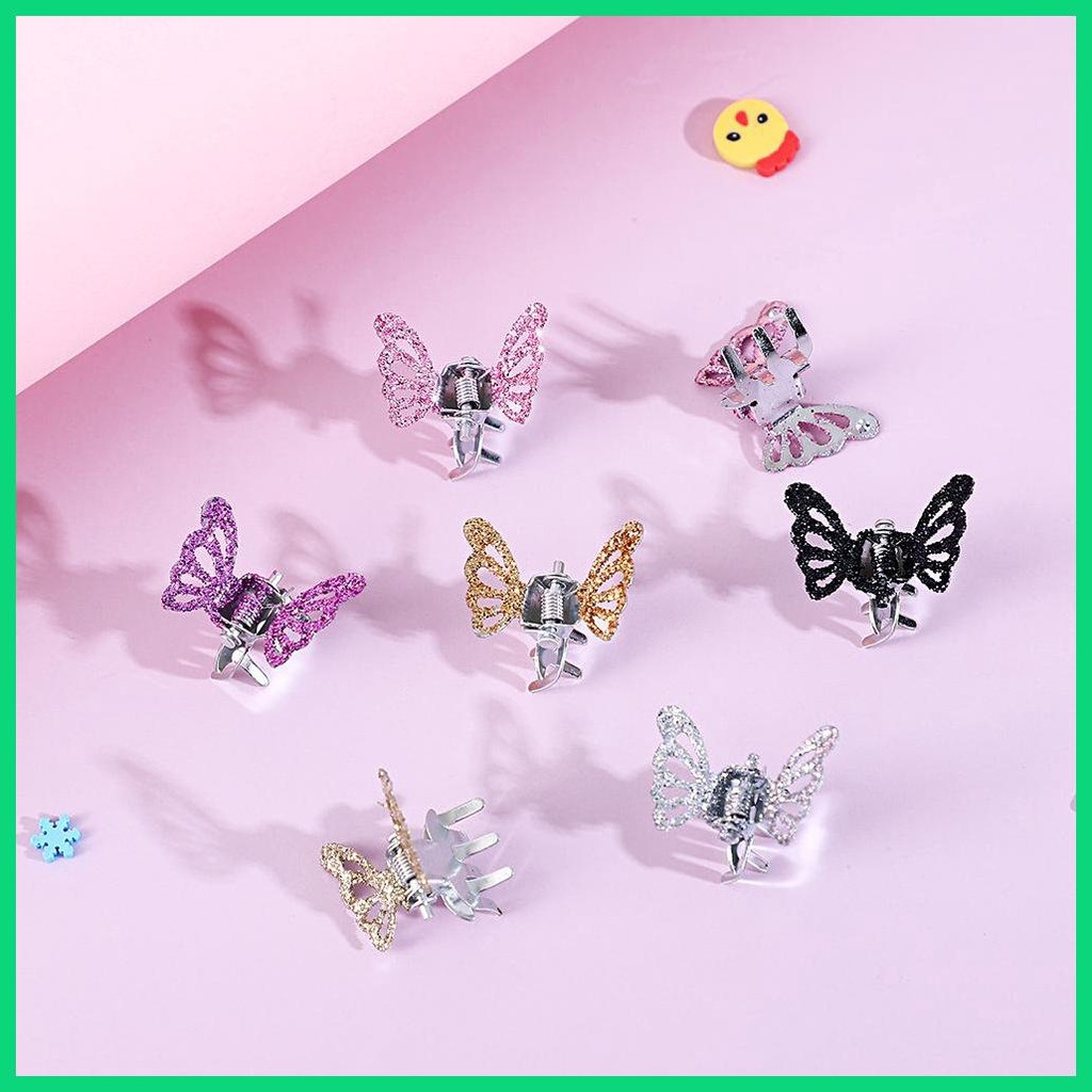 Kẹp Tóc Hình Bướm Mini Bằng Kim Loại Nhiều Màu Sắc Cho Bé Gái