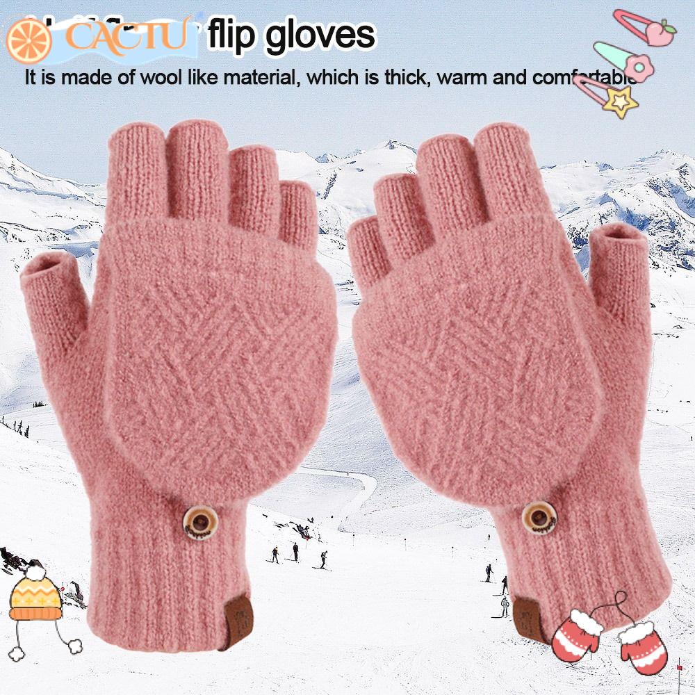 CACTU Găng Tay Hở Ngón Màu Sắc Thời Trang