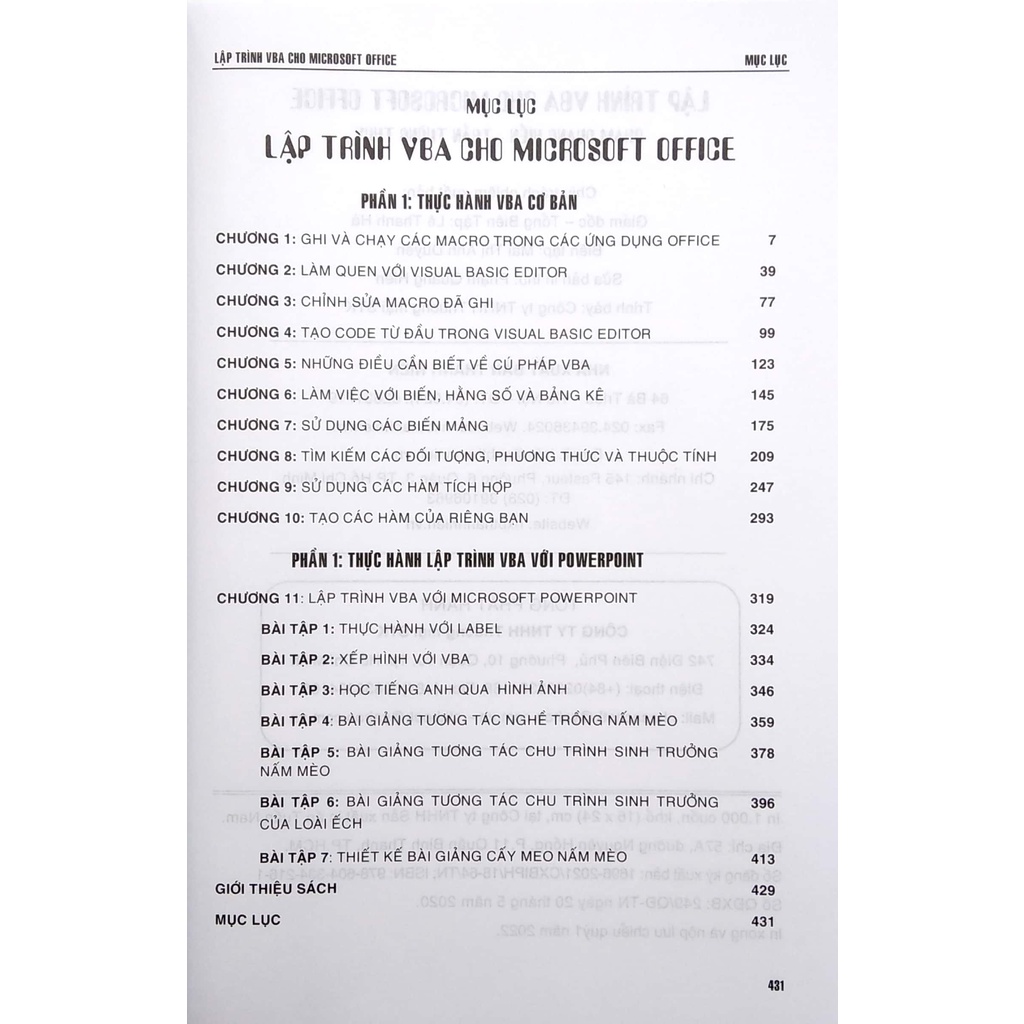 Sách Lập Trình VBA Cho Microsoft Office