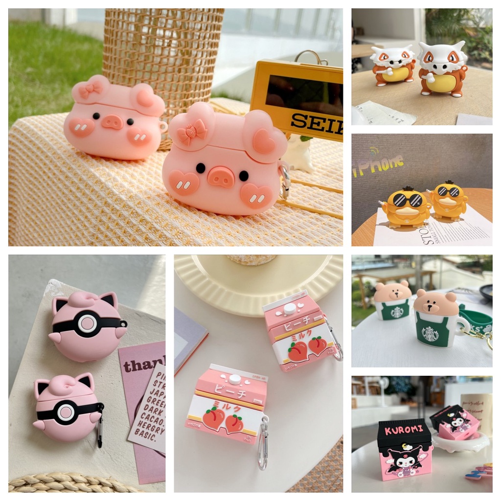 Vỏ Bảo Vệ Hộp Sạc Tai nghe không dây Airpods Pro 2 Airpods 3 1 / 2 Hình Quả Cầu Pokemon Chống Sốc