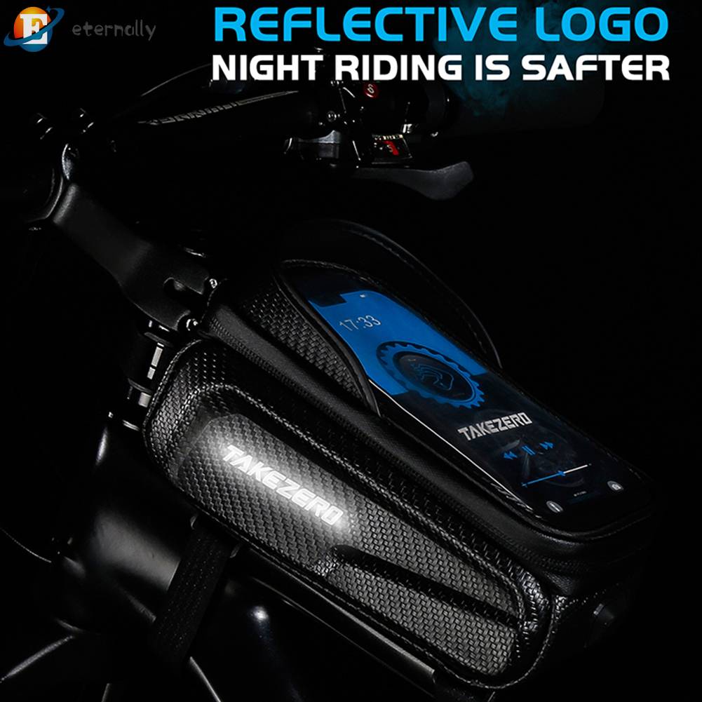 Túi Cứng Chống Mưa Có Khóa Kéo Đôi Vỏ Cứng Bảo Vệ Màn Hình Cảm Ứng Cho Xe Đạp