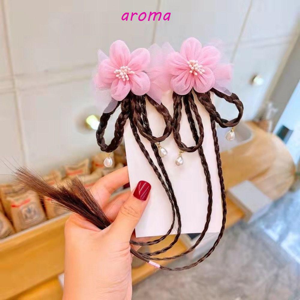 AROMA Kẹp Tóc Giả Tua Rua Hình Bướm Bằng Lông Xù Tự Nhiên Dễ Thương Dành Cho Bé Gái Hóa Trang