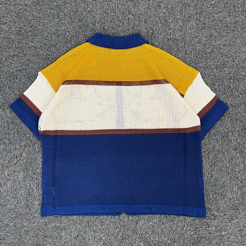 Áo Thun POLO Dệt Kim Tay Ngắn Dáng Rộng Cao Cấp Phong Cách vintage Mỹ Thập Niên 90