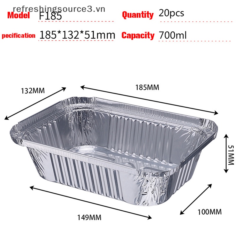 Set 20 Khay Thiếc Nhôm Nướng Bánh / Bbq Dùng Một Lần 3.vn