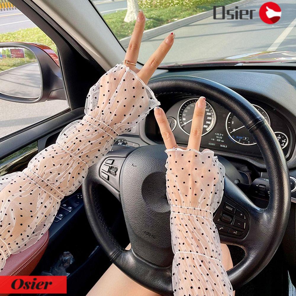 Găng Tay Chống Nắng Phối Ren Lưới Mỏng Thoáng Khí Phong Cách Lolita OSIER1 Cho Mùa Hè