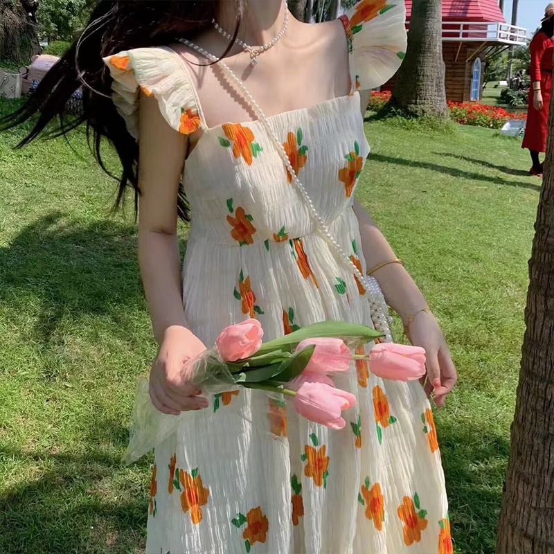 Đầm Cổ Vuông Thiết Kế Ngọt Ngào Thời Trang 2023 Cho Nữ