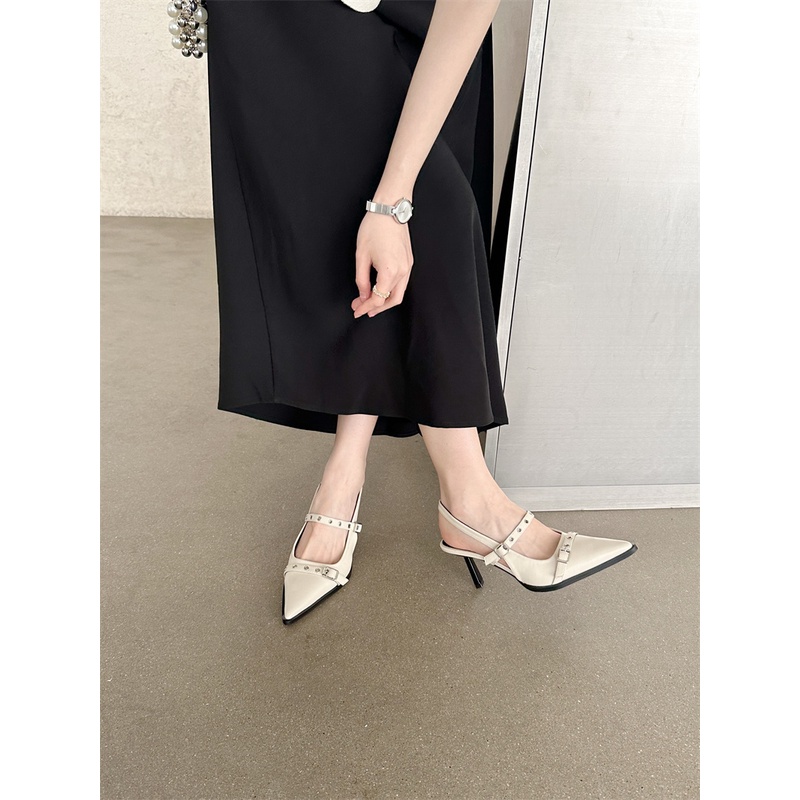 Sandal Cao Gót Mũi Nhọn Thiết Kế Mới Thời Trang Mùa Hè 2023 Dành Cho Nữ