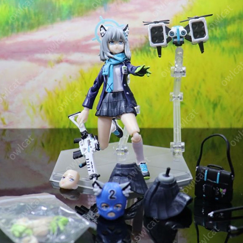 Mô Hình Nhân Vật Blue Archive Sunaookami Shiroko  15cm Action Figure JK Abydos High School Countermeasures Committee Figure Packed in Box Model