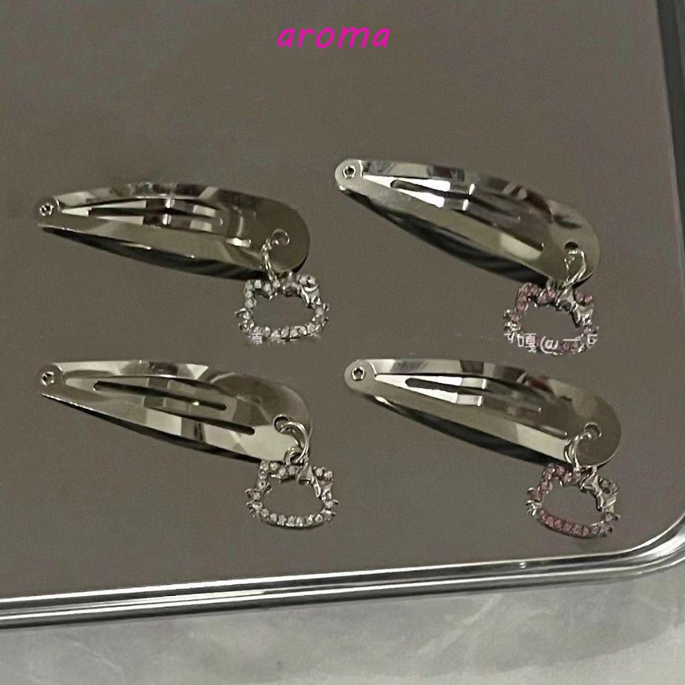 AROMA Kẹp Tóc Đính Đá Chữ B Phong Cách Hàn Quốc Sang Trọng Cho Nữ