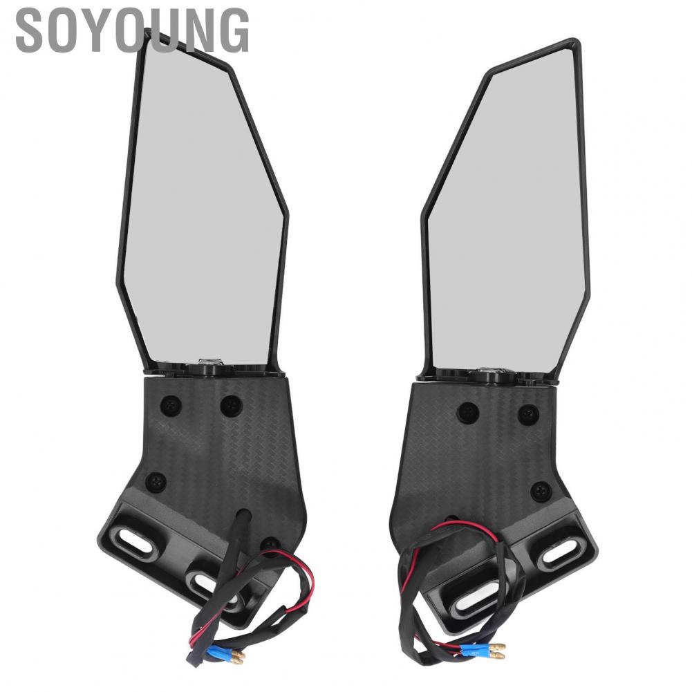Soyoung Motorcycle Side Mirrors Swivel Wing Fin Multipurpose Aerodynamic with  Turn Signal for ZX10R ZX6R ZX636 2019-2022