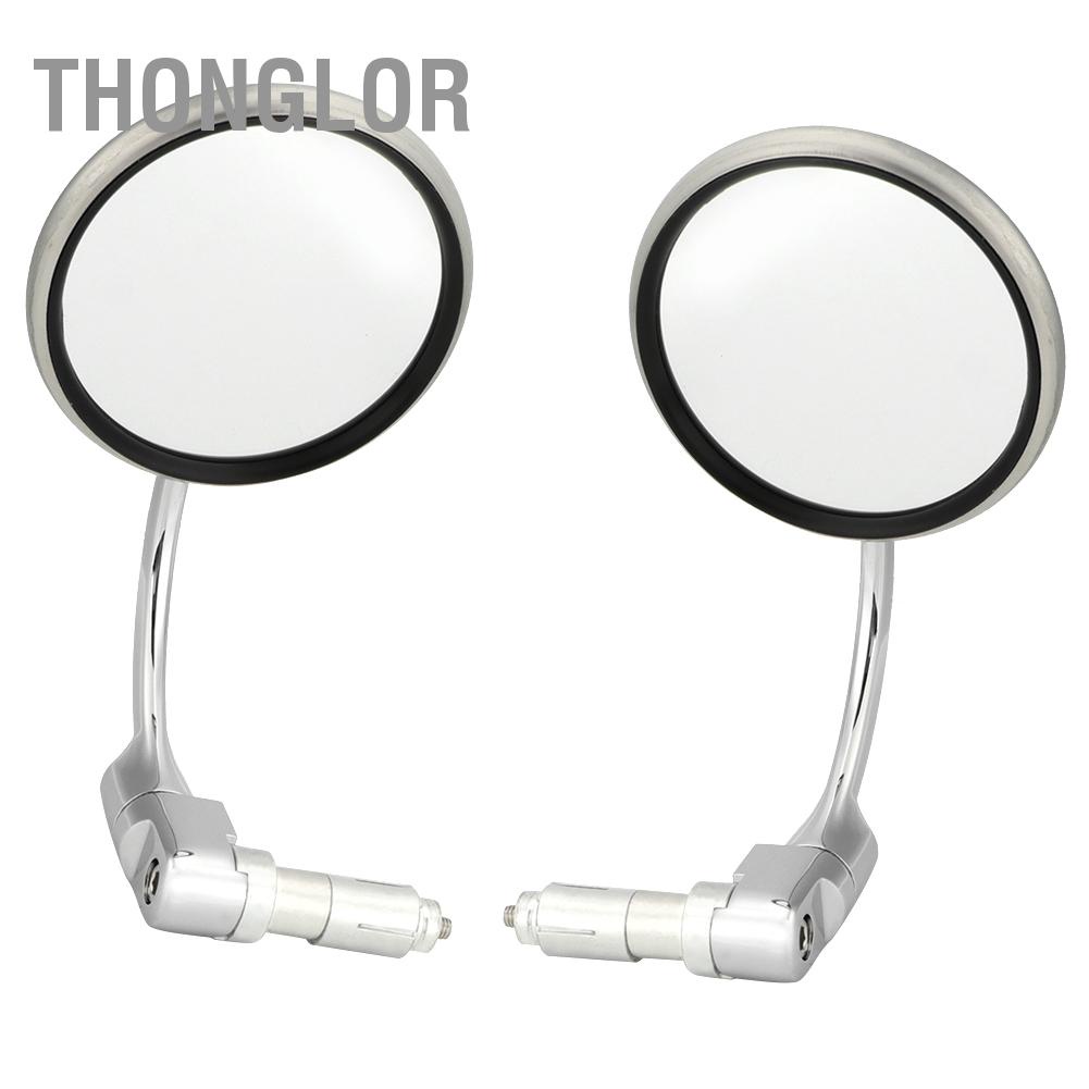 Thonglor 1 Vintage Thép Không Gỉ Xe Máy Đổi Đua Gương Chiếu Hậu Phản Quang Mặt