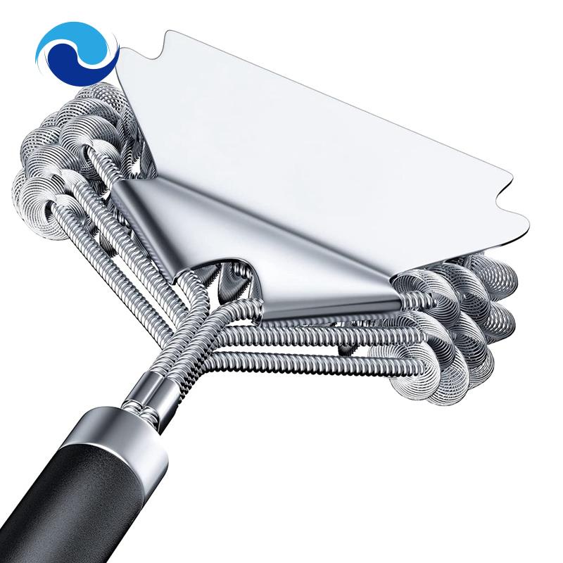 Bộ Cọ Và Dụng Cụ Cạo Làm Sạch Vỉ Nướng BBQ Bằng Thép Không Gỉ An Toàn