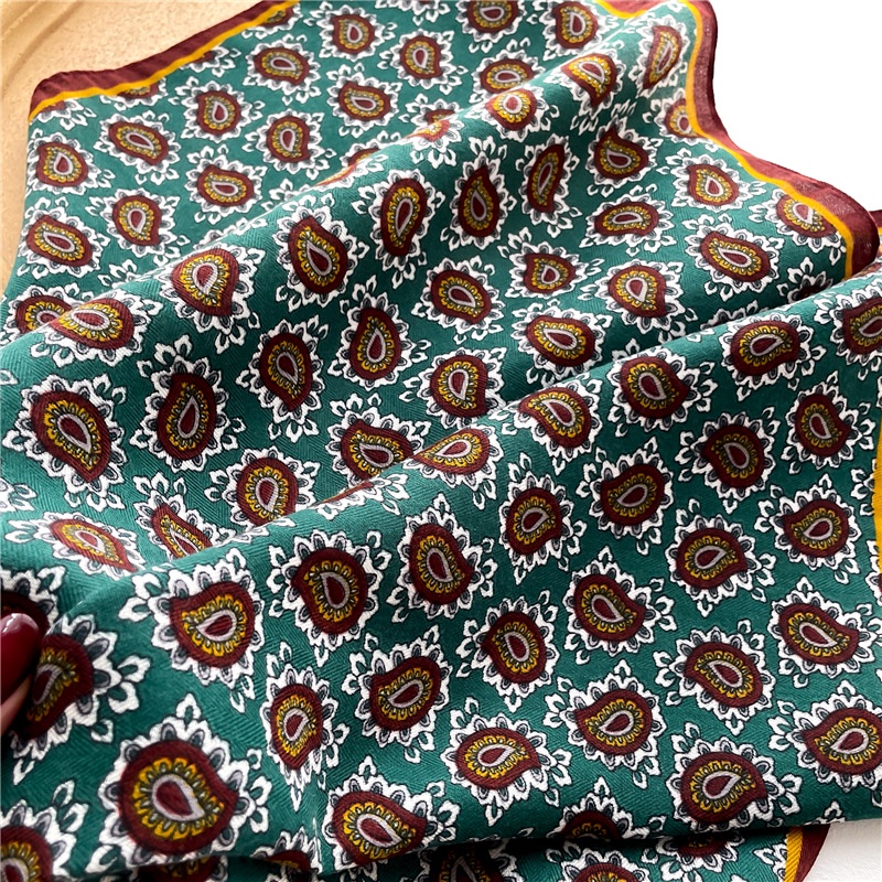 Khăn Choàng Cổ Hình Vuông 65X65Cm Chất Liệu Cotton Lanh Mỏng In Họa Tiết Hoa Hướng Dương Cho Nữ