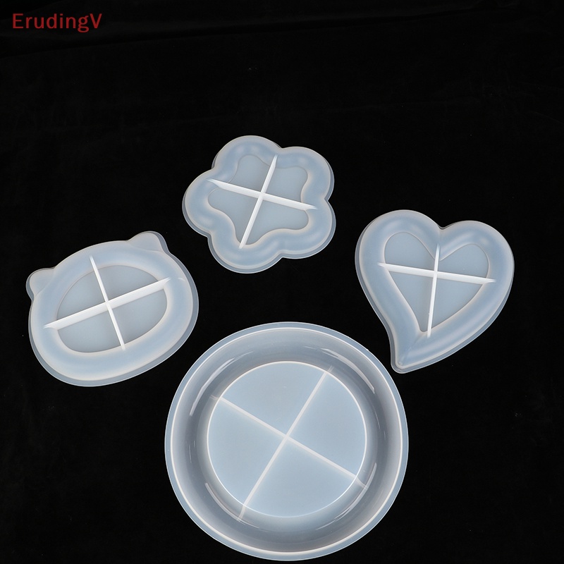 Khuôn Silicone Làm Đĩa / Trang Sức Hình Trái Tim / Mèo / Bông Hoa DIY