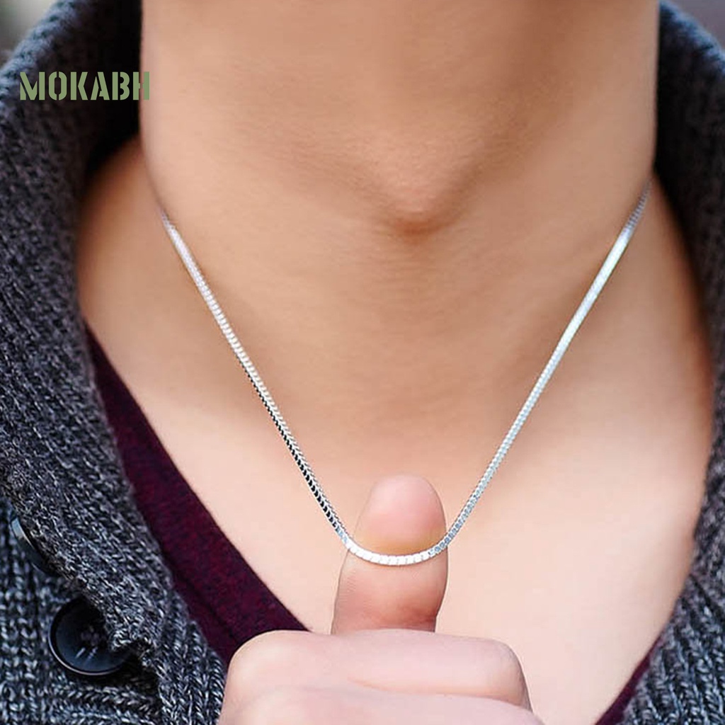 Vòng cổ Mạ Bạc 1.4mm 16 / 18 / 20 / 22 / 24inch 925 Dùng Làm Quà Cưới