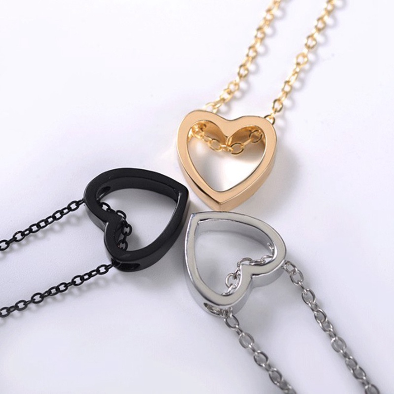 Ygt Vòng cổ Choker Mặt Trái Tim Rỗng Đơn Giản Cổ Điển Thời Trang Dành Cho Nữ