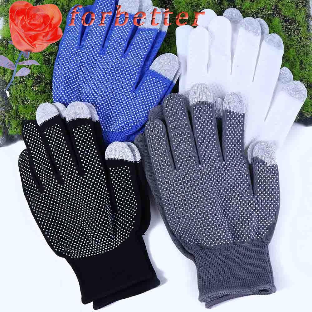 FORBETTER Đôi Găng Tay Nylon Chống Nắng Chống Trượt Thoáng Khí Màu Sắc Đơn Giản Cho Nam