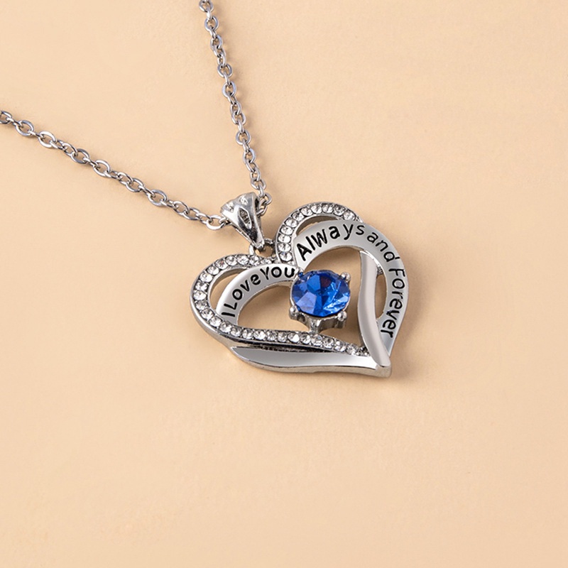 Ygt Vòng cổ Mặt Đá Sapphire Hình Trái Tim Bằng Thép Không Gỉ Thời Trang Cho Nữ