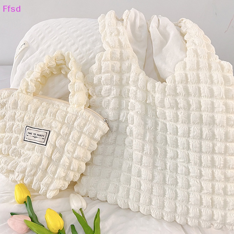 {Ffsd} Túi Xách Đeo Vai Chiffon Cỡ Lớn Kẻ Sọc Caro Trái Tim Phong Cách Hàn Quốc Ngọt Ngào Thời Trang Ngọt Ngào Cho Nữ Hàng Ngày * Bán Chạy