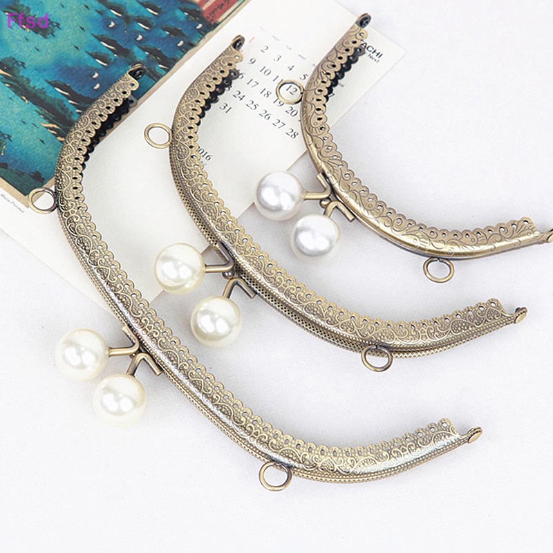 {Ffsd} Phụ Kiện Khung Đồng Cổ Điển Khóa Kim Loại Với Ngọc Trai Nhựa * Hàng Bán Chạy