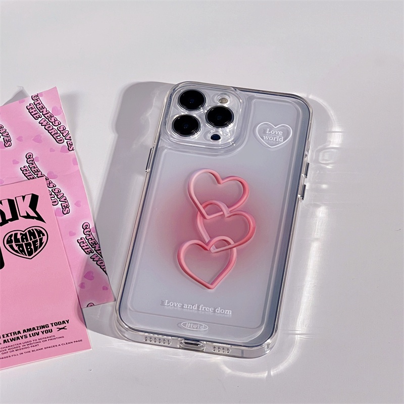 Ốp Điện Thoại Mềm Trong Suốt Chống Sốc Chống Rơi Họa Tiết Trái Tim Cho iPhone 14 13 12 11 Pro Max 14 Plus