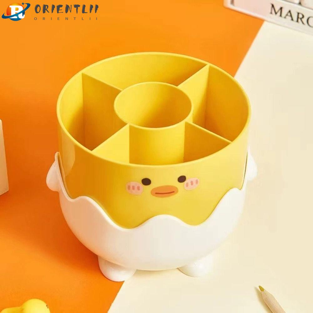 ORIENTLII Hộp Đựng Bút Bằng PP Hình Vịt Vàng Nhỏ Dễ Thương