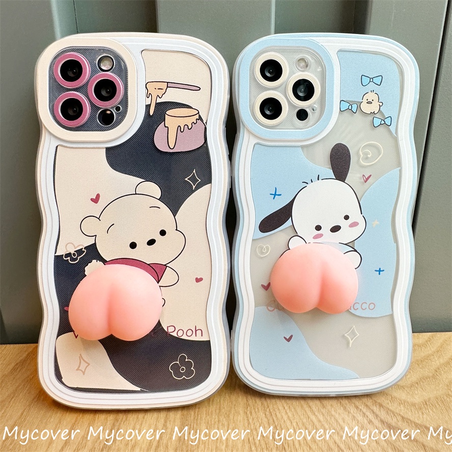 Ốp Điện Thoại Silicone Mềm Chống Sốc In Hình Mông Quả Đào Cho iPhone 11 12 13 14 Pro Max X Xr Xs 8 7 6 Plus SE 2020