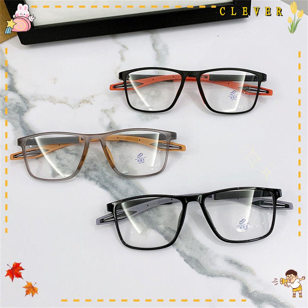 CLEVER Mắt Kính Chống Tia Sáng Xanh Gọng Lớn Bằng Silica Gel Cổ Điển Cho Nam Nữ