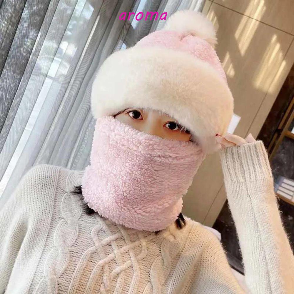 AROMA Mũ Lông Dày Chống Gió Giữ Ấm Cổ Thời Trang Mùa Đông