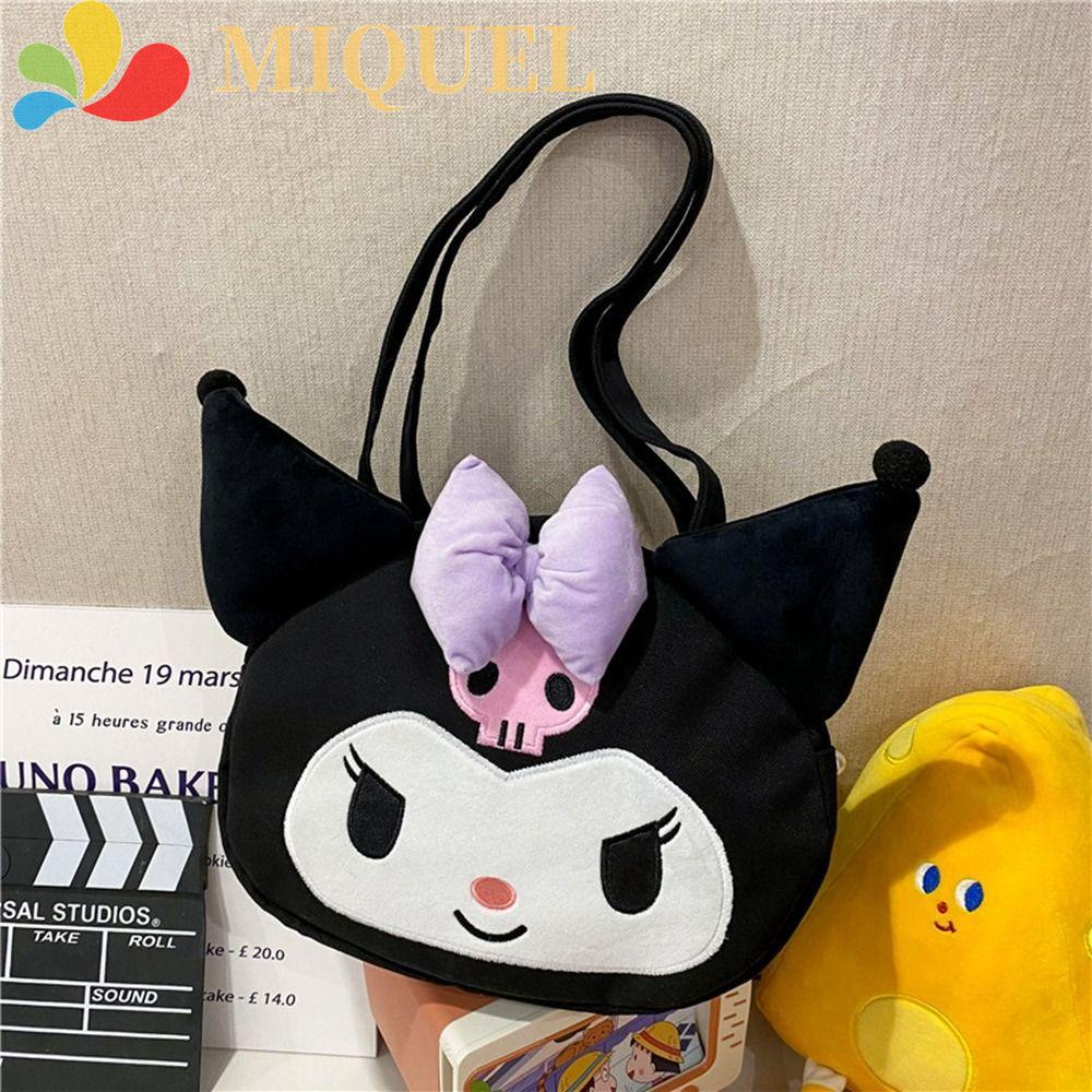 MIQUEL Túi Xách Đeo Vai Cỡ Lớn Bằng Vải Bông Họa Tiết Hoạt Hình Dễ Thương Cho Nữ