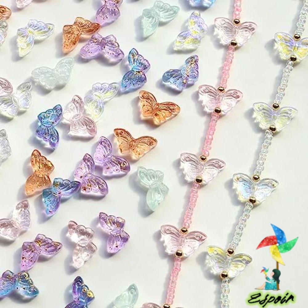 Set 200 Hạt Thủy Tinh Trong Suốt Hình Bướm Dùng Trang Trí Phòng