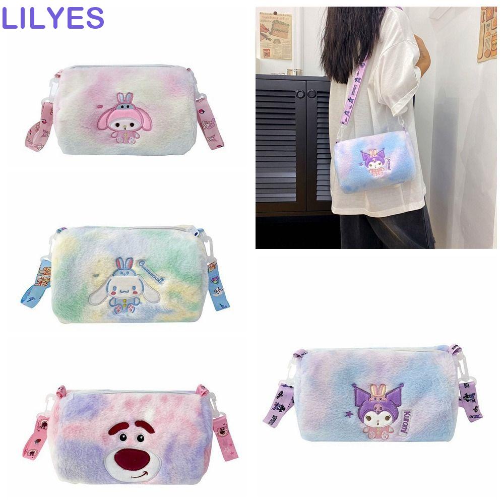 LILYES Túi Đeo Vai Họa Tiết Hoạt Hình Kuromi Nhồi Bông Xinh Xắn Cho Nữ