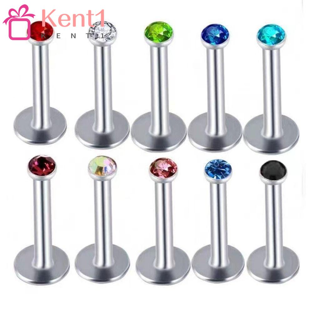 KENT1 Bộ Khuyên Xỏ Môi Đính Đá Quý Bằng Thép Không Gỉ Hàng Mới Dành Cho Nam Và Nữ