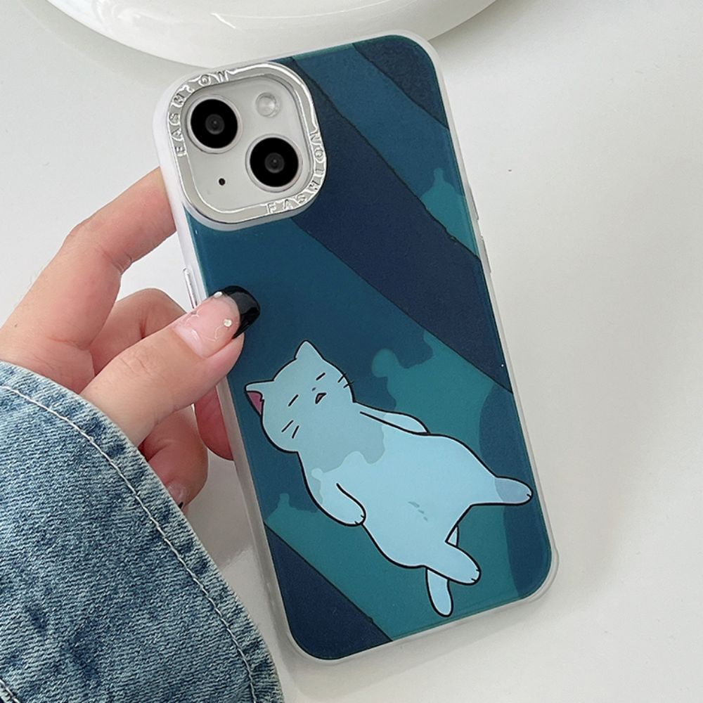 Ốp Điện Thoại TPU Mềm Chống Sốc Mạ Điện In Hình Mèo Dễ Thương Cho IPhone 14 13 12 11 Pro Max X XR 8 7 Plus