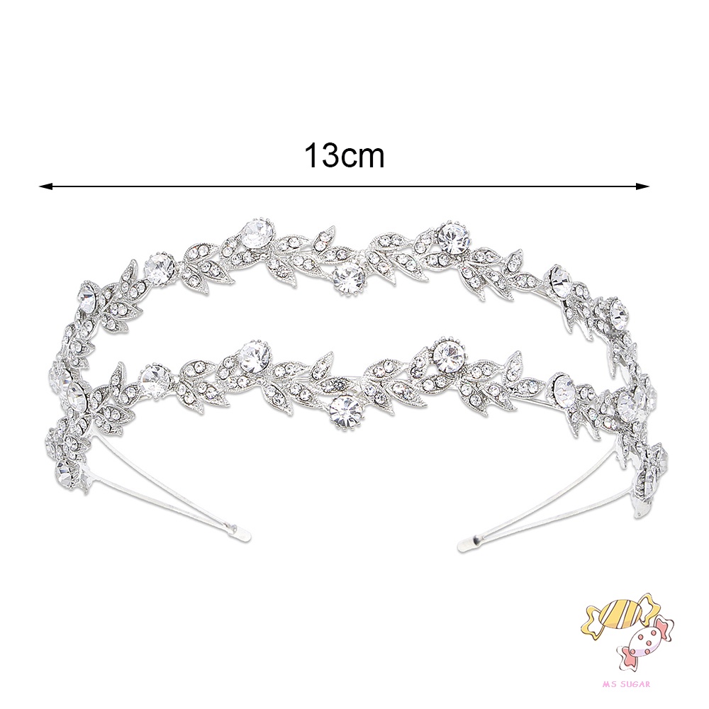 YADORNOS  Băng Đô Cài Tóc Bằng Hợp Kim Bạc Không Gây Dị Ứng Đính Pha Lê Thời Trang