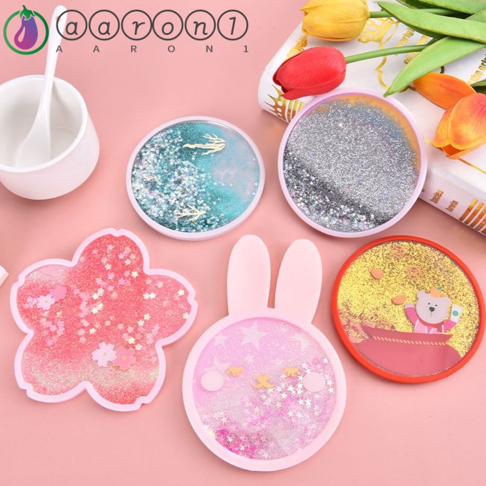 AARON1 Đế Lót Ly Trà Bằng Silicon Chống Trượt Hình Gấu / Thỏ Dễ Thương