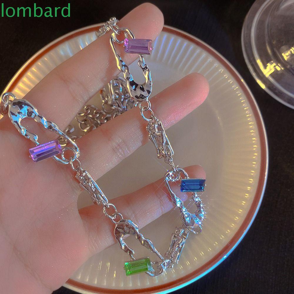 LOMBARD Vòng Cổ Choker Hình Thánh Giá Đính Đá Phong Cách Hàn Quốc Cho Nam