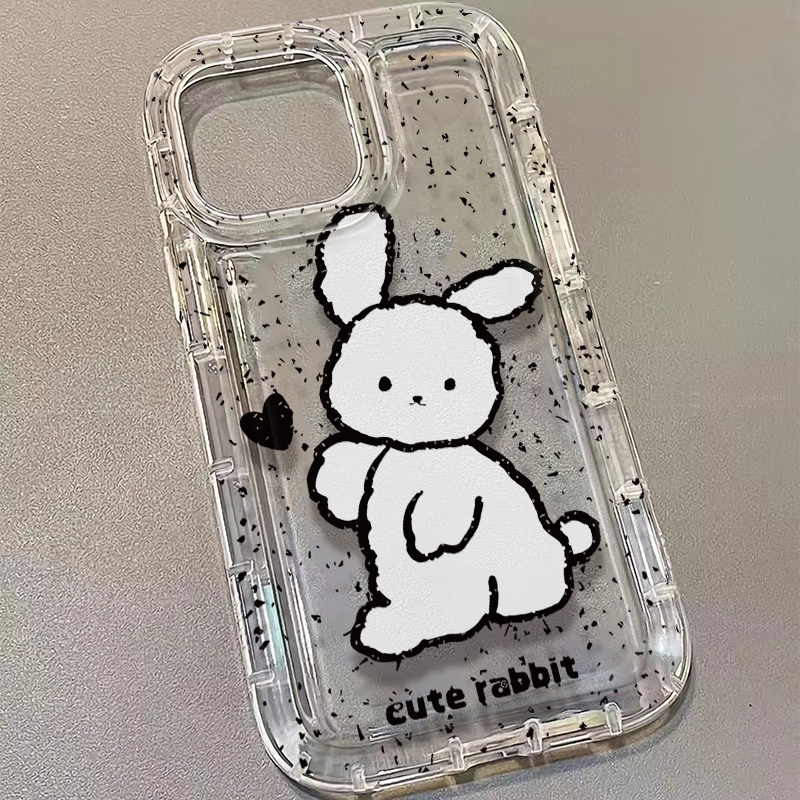 Ốp Điện Thoại TPU Silicone Mềm Trong Suốt Chống Sốc In Hình Thỏ Dễ Thương Cho IPhone 14 13 11 12 Pro XS Max XR X 8 7 6S Plus