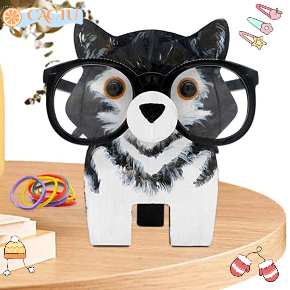 CACTU Giá Đỡ Trưng Bày Mắt Kính Hình Động Vật Bằng Gỗ