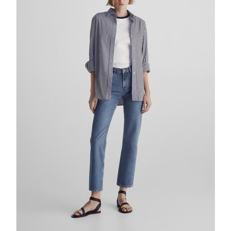 Áo Thun Cotton Tay Ngắn Dáng Ôm Phối Màu Tương Phản Thời Trang Zara 6866772