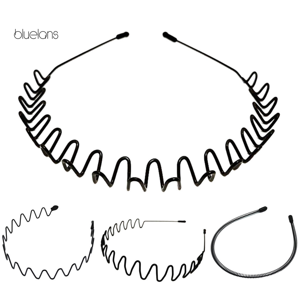 Bluelans Băng Đô Cài Tóc Thể Thao Màu Trơn Co Giãn Lượn Sóng Chống Trượt Linh Hoạt Dành Cho Nam Nữ