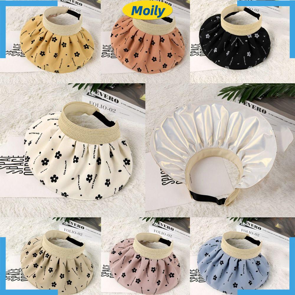 MOILYVN Mũ Lưỡi Trai Hở Chóp Che Nắng Họa Tiết Chấm Bi Điều Chỉnh Được Thời Trang Mùa