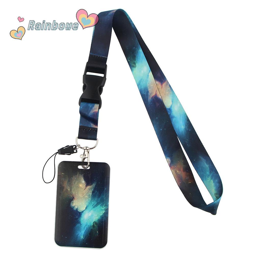 RAINBOW Dây Đeo Thẻ ID / Huy Hiệu Họa Tiết Hoạt Hình Dacron / Ngôi Sao / Không Gian Có